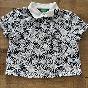 United Colors of Benetton Navy & White Floral Polo Shirt for Kids size 6-7 years